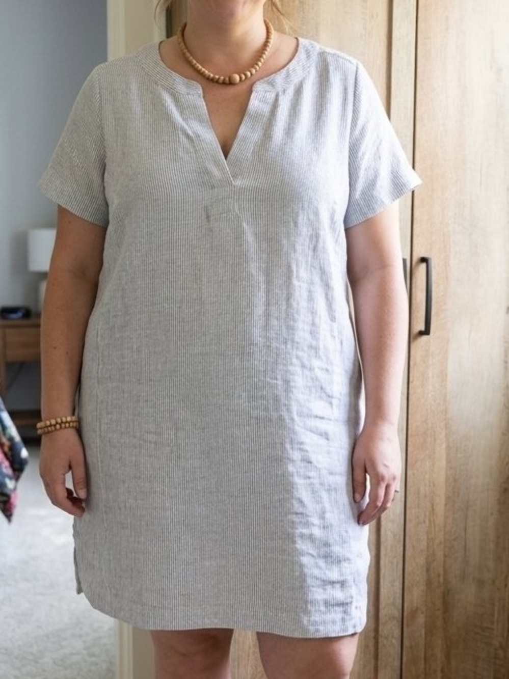 Women’s 1X Tahari 100% linen dress striped relaxed casual tunic